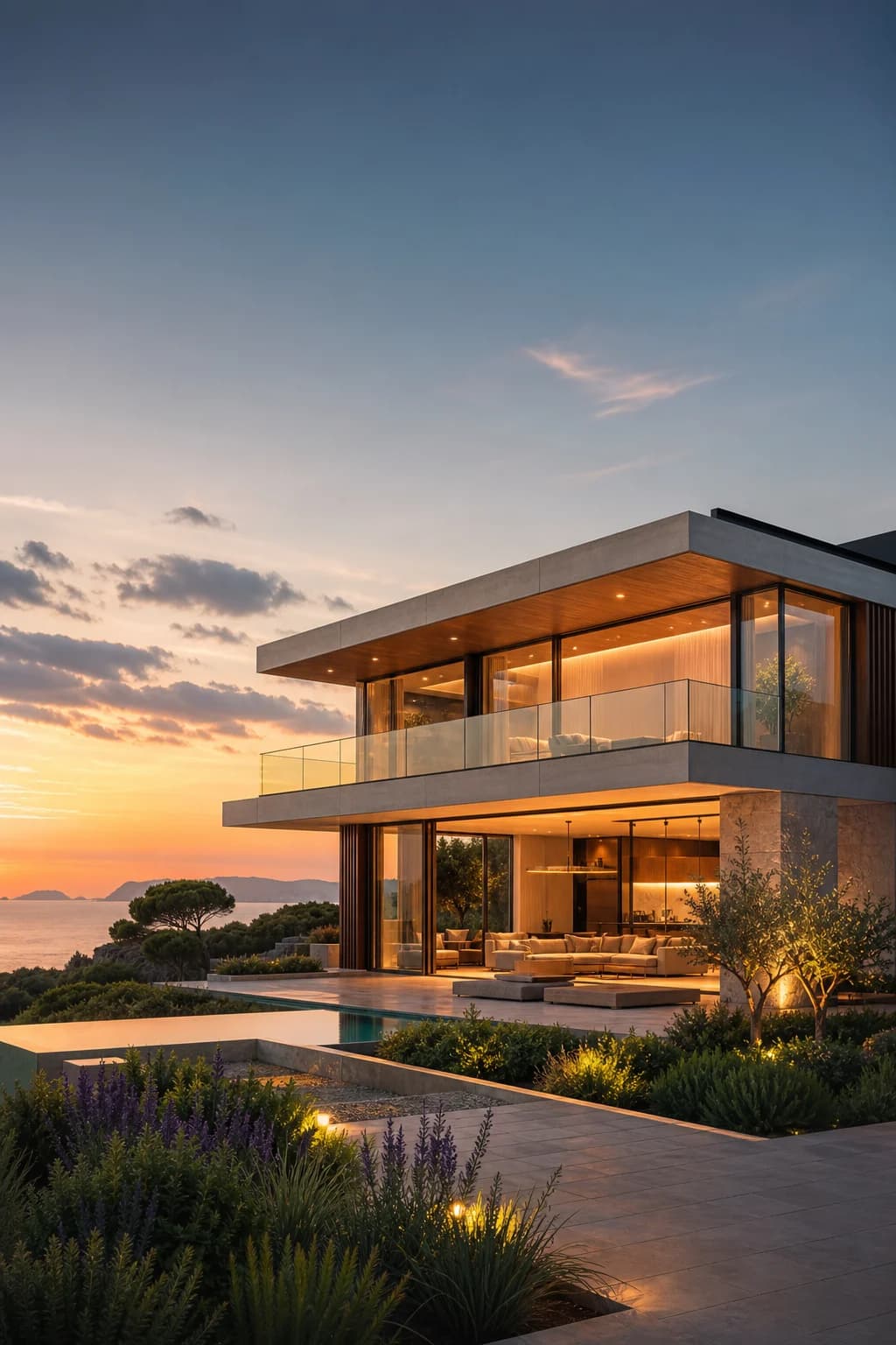Contemporary coastal villa presented inside a premium property-video preview